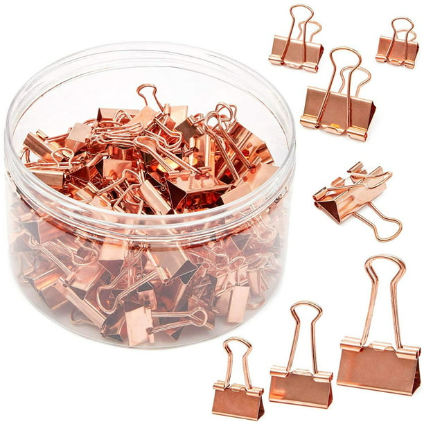 Officemate 31022 Binder Clips Assorted Sizes 30 Clips in Tub Gold for sale online